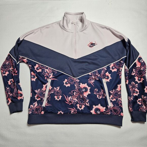 Nike Sportswear Womens MEDIUM Floral Printed Jacket 921650 471 AA2 - Picture 1 of 9